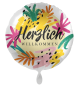Preview: Folienballon - Herzlich Willkommen, Aloha - ø 43cm